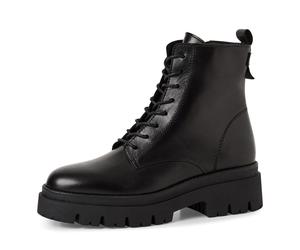 Schnürstiefelette TAMARIS, Damen, Gr. 37, schwarz, Leder, unifarben, Schuhe Schnürstiefelette, Blockabsatz, Schnürboots mit Touch it-Ausstattung (29776325-37) schwarz