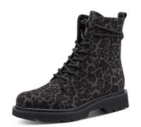 Schnürstiefelette TAMARIS, Damen, Gr. 38, grau (grau leo), Schuhe Schnürstiefelette, Blockabsatz, Schnürboots mit zusätzlichem Innenreißverschluss (63690514-38) grau leo