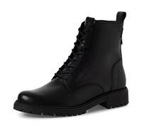 Schnürstiefelette TAMARIS, Damen, Gr. 39, schwarz, Glattleder, unifarben, Schuhe Schnürstiefelette, Blockabsatz, Schnürboots, Businessschuh mit dezenten Ziernähten (34341761-39) schwarz