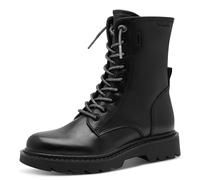 Schnürstiefelette TAMARIS, Damen, Gr. 41, schwarz, Lederimitat, unifarben, Basic, Schuhe Schnürstiefelette, Blockabsatz, Schnürboots mit glänzenden, elastischen Schnürsenkeln (46468455-41) schwarz