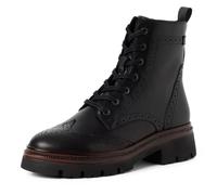 Schnürstiefelette TAMARIS, Damen, Gr. 41, beige (schwarz), Glattleder, Lyralochung, Schuhe Schnürstiefelette, Schnürboots mit modischer Lyralochung (97285837-41) schwarz