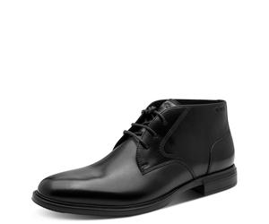 Schnürstiefelette TAMARIS, Herren, Gr. 45, schwarz, Rindsleder, gepflegt, leicht glänzend, festlich, Schuhe Schnürstiefelette, Abendschuh, Anzugsschuh, Schnürer, mit Logoprägung, für Herren (54348313-