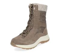 Schnürstiefelette TAMARIS "Tamaris Stiefelette Leder/Textil", Damen, Gr. 37, grau (taupe), Leder, Textil, Schuhe Schnürstiefelette (14374012-37) taupe