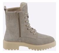 Schnürstiefelette HEINE, Damen, Gr. 35, beige (taupe), Leder, Rindsleder, Veloursleder, Schuhe Schnürstiefelette (82577800-35) taupe