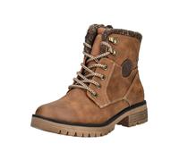 Schnürstiefelette TOM TAILOR "Tom Tailor Stiefelette Lederimitat", Damen, Gr. 38, cognac, Lederimitat, Schuhe Schnürstiefelette (34260536-38) cognac