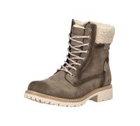 Schnürstiefelette TOM TAILOR "Tom Tailor Stiefelette Lederimitat/Textil", Damen, Gr. 37, grau (taupe), Lederimitat, Textil, casual, Schuhe (31917344-37) taupe