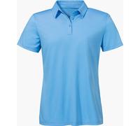 Schöffel Poloshirt Tauron – Damen Polo T-Shirt, 100% Polyester, sportlich, V-Ausschnitt, Größe M, blau