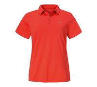 Poloshirt SCHÖFFEL "CIRC Polo Shirt Tauron L", Damen, Gr. 42, rot (2030, rot), Oberstoff: 100% Polyester, sportlich, V-Ausschnitt, Kurzarm, Shirts (47911841-42) 2030, rot