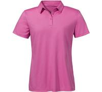 Schöffel Damen Poloshirt CIRC Tauron – V‑Ausschnitt, 100% Polyester – Größe L, pink