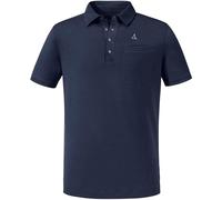 Poloshirt SCHÖFFEL "Polo Shirt Ramseck M", Herren, Gr. 48, blau (8820, blau), Oberstoff: 77% Polyester 18% Lyocell 5% Elasthan, sportlich, V-Ausschnitt, Kurzarm, Shirts (40826323-48) 8820, blau