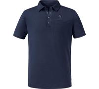 Poloshirt SCHÖFFEL "Polo Shirt Ramseck M", Herren, Gr. 48, blau (8820, blau), Oberstoff: 77% Polyester 18% Lyocell 5% Elasthan, sportlich, V-Ausschnitt, Kurzarm, Shirts (40826323-48) 8820, blau