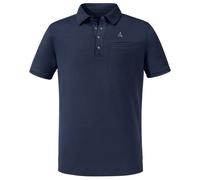 Poloshirt SCHÖFFEL "Polo Shirt Ramseck M", Herren, Gr. 58, blau (8820, blau), Oberstoff: 77% Polyester, 18% Lyocell, 5% Elasthan, V-Ausschnitt, Shirts (40826323-58) 8820, blau