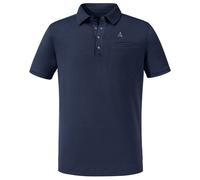 Poloshirt SCHÖFFEL "Polo Shirt Ramseck M", Herren, Gr. 46, blau (8820, blau), Oberstoff: 77% Polyester, 18% Lyocell, 5% Elasthan, V-Ausschnitt, Shirts (40826323-46) 8820, blau