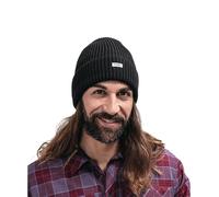 Schöffel Strickmütze Oxley Knitted Hat (Rippenstruktur, Umschlag) schwarz - 1 Stück, Größe OneSize