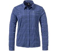 Outdoorbluse SCHÖFFEL "Hiking Blouse Style Dynkur WMS", Damen, Gr. 42, 8505, blau, Oberstoff: 81% Polyester 14% Nylon 5% Elasthan, sportlich, Basic, V-Ausschnitt, Langarm, Blusen (77820520-42) 8505, b