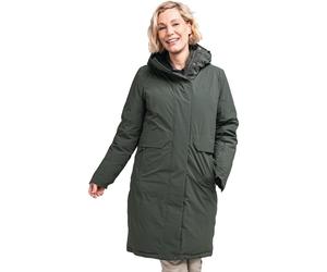 Schöffel Winter-Daunenmantel Down Parka Canterbury (4-Wege-Stretch, sehr warm, wasserdicht) dunkelgrün Damen, Größe 38