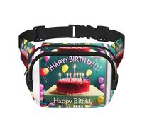 Schöne bedruckte modische Hüfttasche mit Aufschrift "Happy Birthday", Unisex, Kuriertasche, modische Reise-Hüfttasche