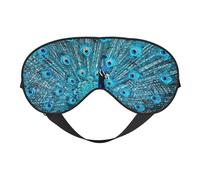 Schöne Blaue Pfau Schlafmaske, Augenmasken für Schlaf Doppelseitige Schlafmasken für Damen Herren, Verdunkelung Augenabdeckungen zum Schlafen, Reisen