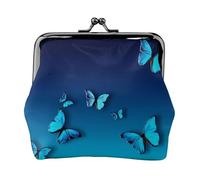 Schöne blaue Schmetterlings-Geldbörse für Damen, Münzbörse für Damen, kleine Damengeldbörse, kleine Make-up-Tasche für Geldbörse, Schwarz , Einheitsgröße, Taschen-Organizer