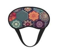 Schöne, blühende sechseckige Schlafmaske, weich, bequem, Augenmaske mit verstellbarem Riemen, Verdunkelung, Augen-Schlafschutz, Abdeckung für Damen, Mädchen, Herren, Reisen, Yoga, Nickerchen