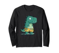 Schöne Cartoon-Dinosaurier-Badeshorts für Jungen und Mädchen Langarmshirt