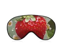 Schöne Erdbeer-Schlafmaske, weich, bequem, Augenmaske mit verstellbarem Riemen, Augenschutz, Augenschatten für Männer und Frauen, Arbeit, Reisen