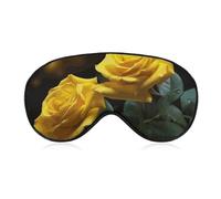 Schöne gelbe Rosen Schlafmaske für Damen und Herren, Seitenschläfer-Augenabdeckung mit verstellbarem Riemen, weich, atmungsaktiv, Verdunkelungsmaske, rutschfest, tiefes Schlafen, Reisezubehör