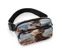 Schöne Giraffen-Gürteltasche mit verstellbarem Riemen, modische Hüfttasche für Outdoor-Sport, Wandern, weiß, 20 x 13 cm, voll bedruckte Hüfttasche