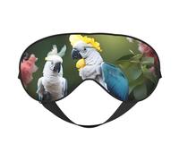 Schöne Kakadu-Vogel-Blumen-Augenmaske, Schlafmaske für Männer und Frauen, 100% Verdunkelung, kein Druck auf die Augen, weich und atmungsaktiv