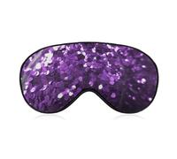 Schöne lila Glitzer-Augenmaske für Damen und Herren, atmungsaktive und verstellbare Augenabdeckung, ultraweiche Schlafmaske, leichte Reise-Augenbinde für Flugzeug, Nickerchen, Nachtschlaf