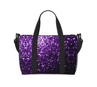 Schöne lila glitzernde Wochenend-Reisetasche für Erwachsene, Crossbody-Tasche, geeignet für Reisen, Camping, Picknicks