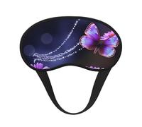 Schöne lila Schmetterlings-Schlafmaske für Damen und Herren, Augenmaske zum Schlafen, lichtblockierend, Schlafmaske mit elastischem Band, Augenbinde für Flugschläfer, weich, atmungsaktiv,