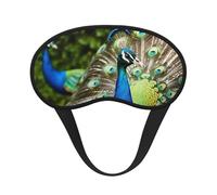 Schöne Pfauen-Schlafmaske für Damen und Herren, Augenmaske zum Schlafen, lichtblockierend, Schlafmaske mit elastischem Band, Augenbinde für Flugschläfer, weich, atmungsaktiv, Reiseaugenabdeckung für