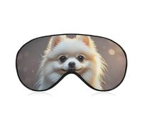 Schöne Pomeranian Augenmaske für Damen und Herren, atmungsaktive und verstellbare Augenabdeckung, ultraweiche Schlafmaske, leichte Reise-Augenbinde für Flugzeug, Nickerchen, Nachtschlaf