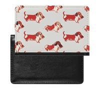 Schöne romantische Dackel-Reisepasshülle, sichere Reisebrieftasche, PU-Leder, Kreditkarten, Reisepass, Organizer, Tasche für Damen und Herren, weiß, Einheitsgröße, modern, weiß, Einheitsgröße, Modern