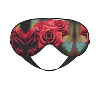 Schöne rote Rose, doppelseitige weiche Verdunkelungs-Augenmaske, Entspannung, Nulldruck, Nachtschlaf-Augenmaske