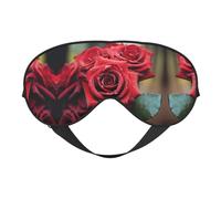 Schöne rote Rose, doppelseitige weiche Verdunkelungs-Augenmaske, Schlafmaske, Nachtschlaf-Augenmaske