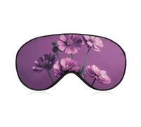 Schöne Schlafmaske mit lila Blumen, mit verstellbarem Riemen, bequeme und weiche Augenmaske zum Schlafen, Lichtblockierung, leichte und atmungsaktive Augenabdeckung für Männer und Frauen