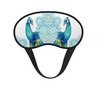 Schöne Schlafmaske mit Pfauen- und Blumendruck, Augen-Schlafmaske für Damen und Herren, für totale Dunkelheit, reduziert geschwollene Augenmaske