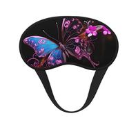 Schöne Schmetterlings-Schlafmaske für Seitenschläfer, weich, atmungsaktiv, Augenmaske, Verdunkelung, Seide, Augenschlaf mit elastischem Band, Nacht-Augenbinde für Damen und Herren, Reise-Nickerchen