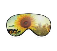 Schöne Sonnenblumen-Schlafmaske mit verstellbarem Riemen, bequeme und weiche Augenmaske zum Schlafen, Lichtblockierung, leichte und atmungsaktive Augenabdeckung für Männer und Frauen