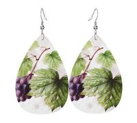 Schöne Traubenblätter-Ohrringe für Frauen, tropfenförmige Leder-Ohrringe, doppelseitig, baumelnde Ohrringe, leicht, Damen-Ohr-Accessoires, Schmuck, modisches Geburtstagsgeschenk