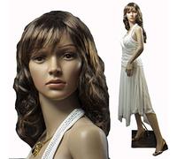 schöne weibliche Schaufensterpuppe SSF-4 2 Perücke gratis Hautfarbe ,Metall-Standplatte mit Wadendorn ( Schuhe anziehbar) Kopf Arme beweglich Mannequin