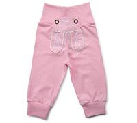 Schöneberger Trachten Couture Baby Stoffhose im Lederhosen Design - Babyhose mit elastischem Bund - Mädchen Pumphose Kinderhose REH (110/116, Rosa)
