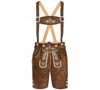 Schöneberger Trachten Couture Herren Feldberg Lederhose kurz Trachtenlederhose Trachtenhose Männer kurz (46, mittelbraun)