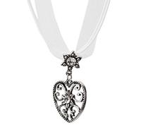 Schöneberger Trachten Couture Trachtenkette Alpensonne Herz und Edelweiss Anhänger mit Strass - Trachtenschmuck Kette für Dirndl und Lederhose