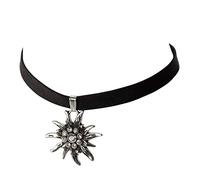 Schöneberger Trachten Couture Trachtenkette Edelweiss Kristallstein - Kropfband Oktoberfest - Halskette Dirndl & Lederhose (Kristall)