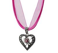 Schöneberger Trachten Couture Trachtenkette Herzstein eleganter Herz Anhänger mit funkelndem Strass - Trachtenschmuck Kette für Dirndl und Lederhose