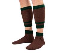 Schöneberger Trachten Couture Trachtensocken Loferl Socken - Lederhosen Socken - Stricksocken & Trachtenstrümpfe 2-teilig Füßlinge & Wadenwärmer (Braun/Grün 43-46)