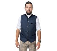 Schöneberger Trachten Couture Trachtenweste Herren aus Wolle, Lodenweste blau für Oktoberfest - Wollweste Lederhose - Trachten-Gilet David (46)